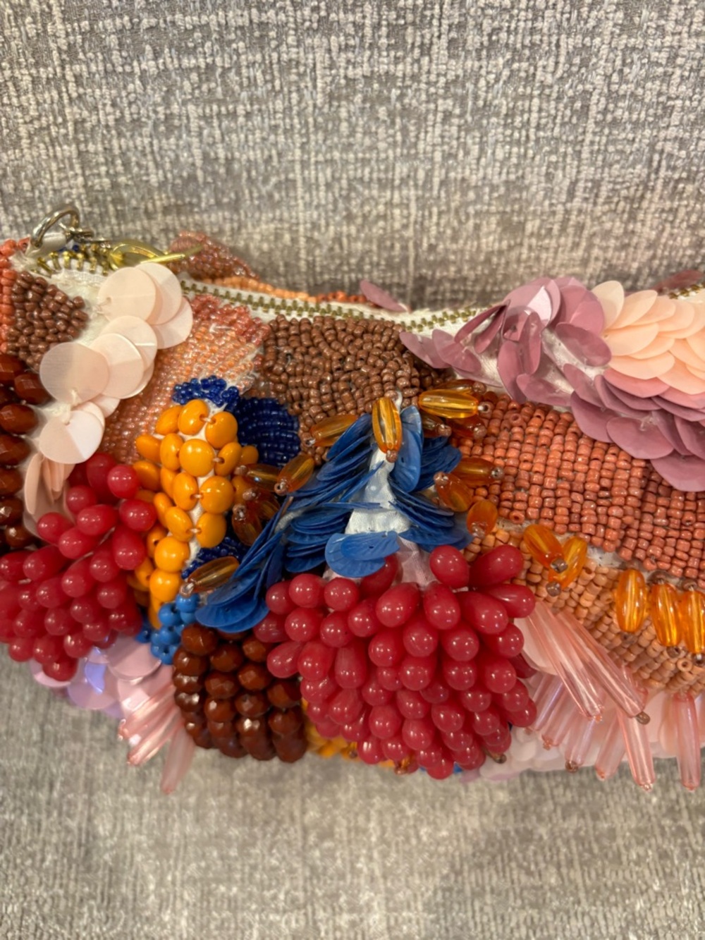 Made in India Embellished Multicolor Floral Beaded Bag